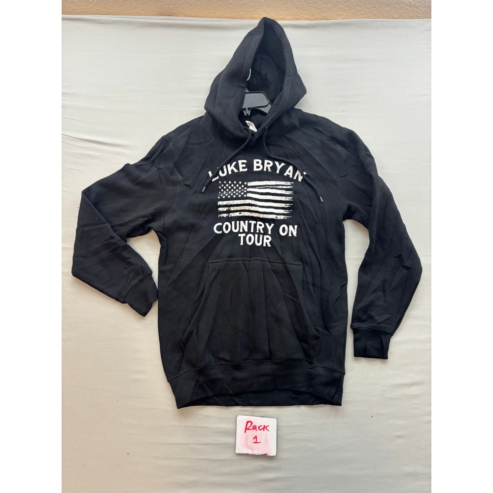 Luke Bryan Country On Tour Hoodie Black Concert Graphic Sweatshirt Small
